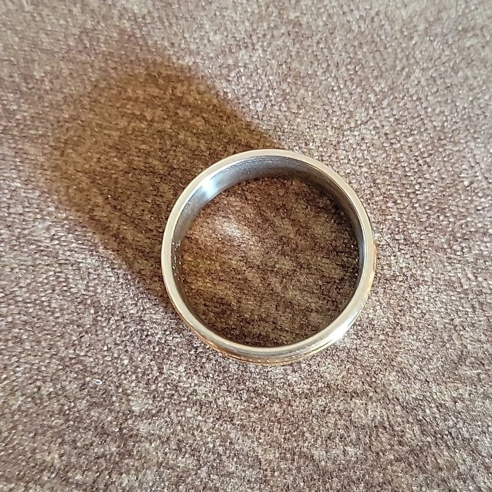 Men's Two Tone Stainless Steel Wedding Band Size 12